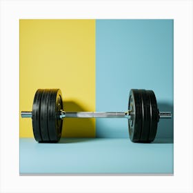 Two Dumbbells On A Colorful Background Canvas Print