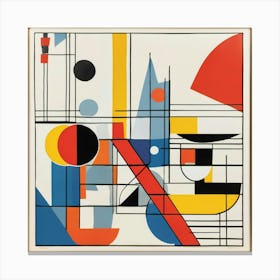 Abstract art in a Bauhaus style, with simple shapes and primary colors Canvas Print