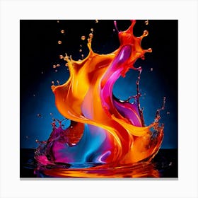 Fresh Colors Liquid 3d Design Spark Hot Palette Shapes Dynamism Vibrant Flowing Molten (21) Canvas Print