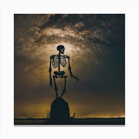 Skeleton In The Night Sky Canvas Print