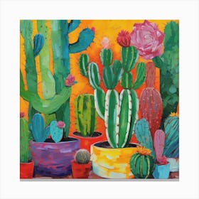 Cactus Garden , Cactus Print Botanical Canvas Print