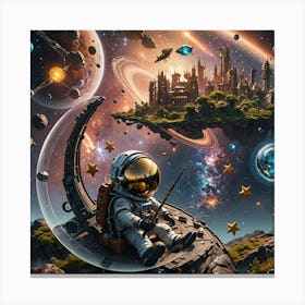 Astronaut In Space Canvas Print