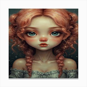 Pink Haired Girl 4 Canvas Print