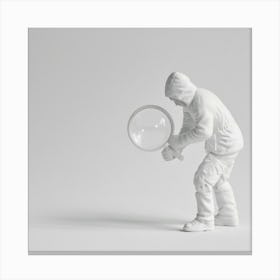 Man Holding Magnifying Glass Canvas Print