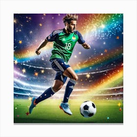 Soccer Player Kicking A Soccer Ball 1 Canvas Print