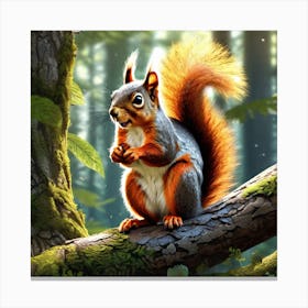 Squirrel In The Forest 359 Canvas Print