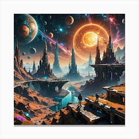 Space Landscape 2 Canvas Print