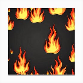 Flames On Black Background 48 Canvas Print