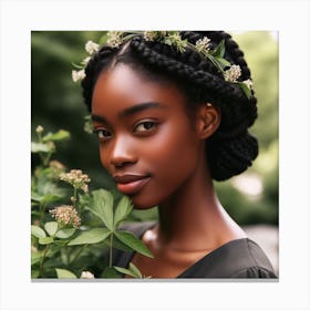 Black Woman With Braids Canvas Print