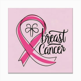 Women Breast Cancer Awareness background in Pink Ribbon international symbol for month October clipart and poster clipart and wall art 9 Canvas Print