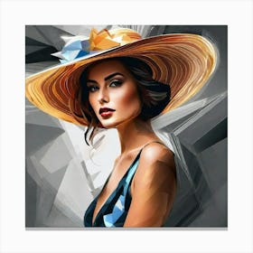 Woman In A Hat 35 Canvas Print