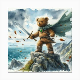 Teddy Bear With Sword Canvas Print