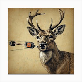 Deer With Bow And Arrow Canvas Print