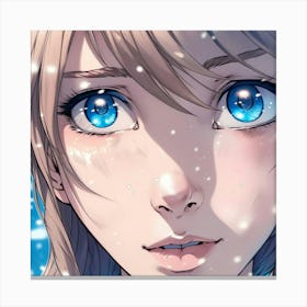 Anime Girl With Blue Eyes Canvas Print