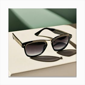 A Photo Of A Pair Of Sunglasses Sitting On A White (9) Canvas Print