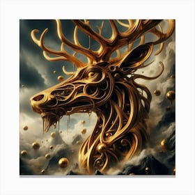 Golden Deer Canvas Print