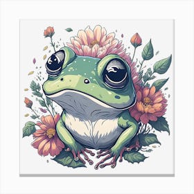 Floral Frog (2) Canvas Print
