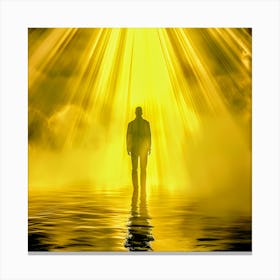 Man Stands In The Water Canvas Print