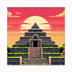 8-bit ancient temple 1 Canvas Print