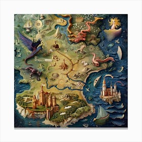 Fantasy Map 1 Canvas Print