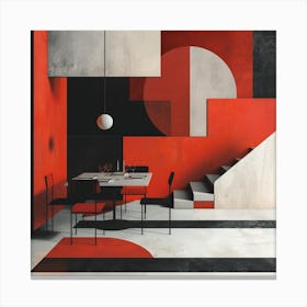 Room In Red And Black Canvas Print