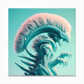 Alien Portrait Turquoise 8 Canvas Print