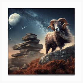 Ram In The Night Sky 1 Canvas Print