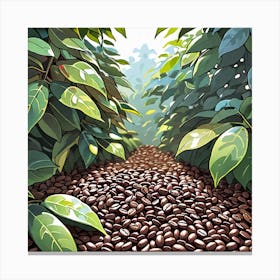 Coffee Beans In The Forest Canvas Print