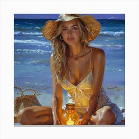 Girl On The Beach Canvas Print