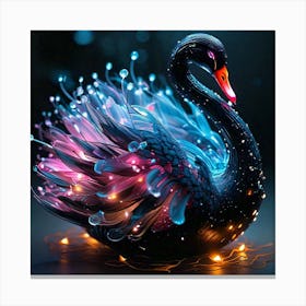 Swan With Lights Canvas Print