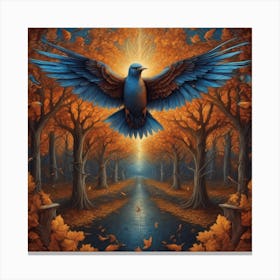 Dove in foresst Canvas Print