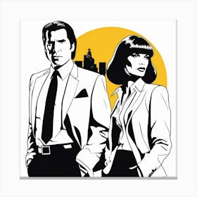 pulp fiction john travolta and uma thurman 2 Canvas Print