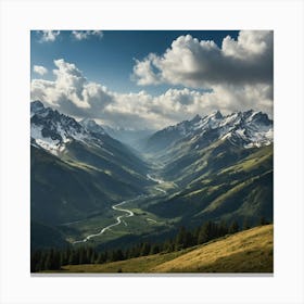 A Photo Of Depict Valleys Filled With Clouds 1 Canvas Print