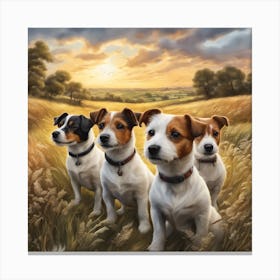 Jack Russell Terriers family Canvas Print