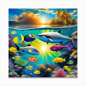 Fishes In The Ocean Canvas Print