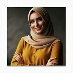 Muslim Woman In Hijab 2 Canvas Print