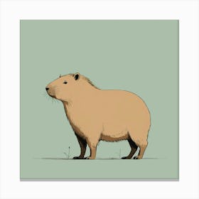 A Cute Minimalistic Simple Capybara Side Profile Canvas Print
