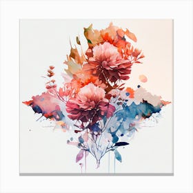 Watercolor Flower Abstract Canvas Print