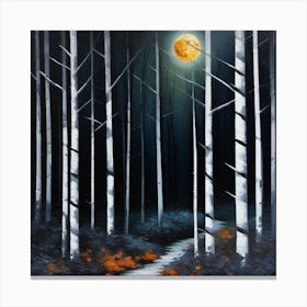 Moonlight In The Woods Canvas Print