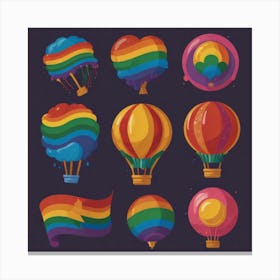 Rainbow Hot Air Balloons Canvas Print