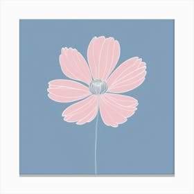 A White And Pink Flower In Minimalist Style Square Composition 512 Canvas Print