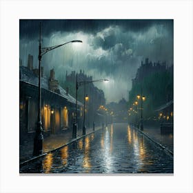 Rainy Night In Paris Canvas Print