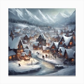 Winter Village 3 Canvas Print