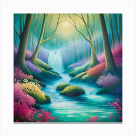 Waterfall In The Forest 3 Canvas Print