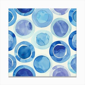 Blue Watercolor Circles 3 Canvas Print