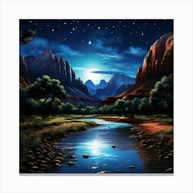 Zion National Park At Nigth Canvas Print