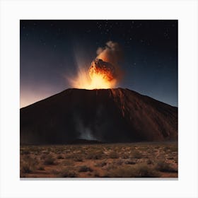 Lava Eruption At Night Canvas Print