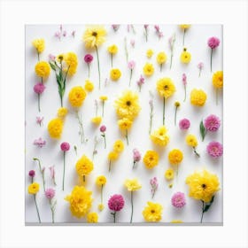 Yellow And Pink Flowers Canvas Print