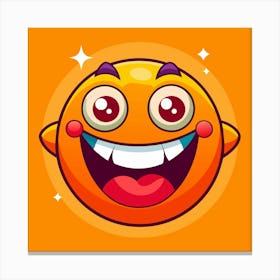 Yellow Smiley Face With Big Smile 1 Canvas Print