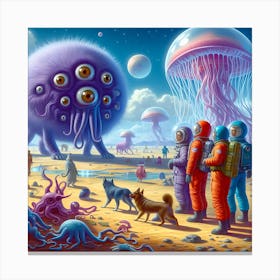 Aliens In Space Canvas Print